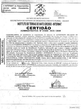 NÚMERO DA CERTIDÃO: 01650-5CD.2008