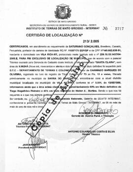 NÚMERO DA CERTIDÃO: 213.2005