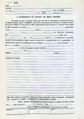 NÚMERO DO TÍTULO: SEM DADOS