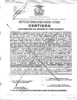 NÚMERO DA CERTIDÃO: 11091-3CD.2011