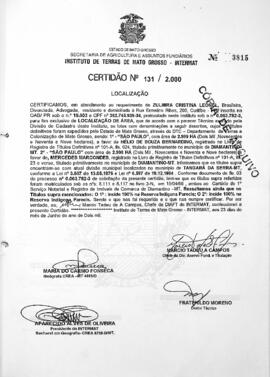 NÚMERO DA CERTIDÃO: 131.2000