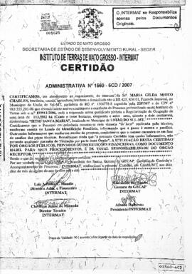 NÚMERO DA CERTIDÃO: 1560-6CD.2007