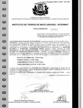 NÚMERO DO TÍTULO: 10461
