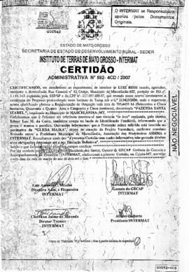 NÚMERO DA CERTIDÃO: 592-4CD.2007