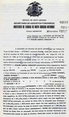 NÚMERO DO TÍTULO: 000884