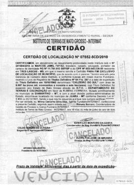 NÚMERO DA CERTIDÃO: 07852-5CD.2010