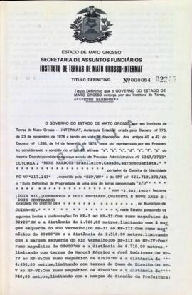 NÚMERO DO TÍTULO: 000084
