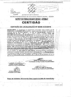 NÚMERO DA CERTIDÃO: 08298-3CD.2010