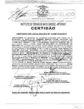 NÚMERO DA CERTIDÃO: 11208-1CD.2011
