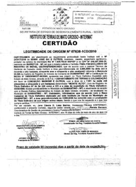 NÚMERO DA CERTIDÃO: 07638-1CD.2010