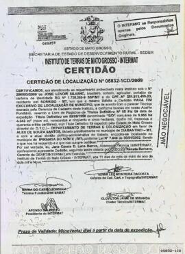 NÚMERO DA CERTIDÃO: 05832-1CD.2009