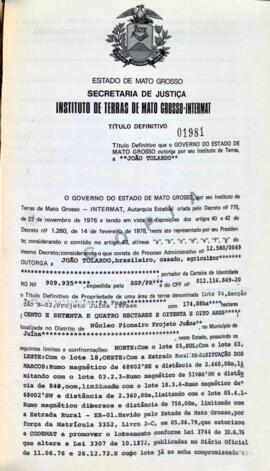 NÚMERO DO TÍTULO: 0981