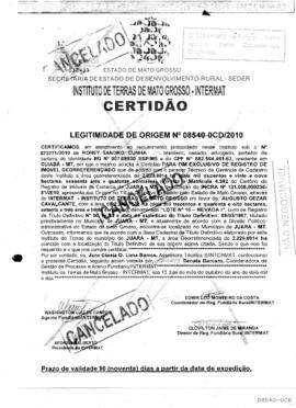 NÚMERO DA CERTIDÃO: 08540-0CD.2010