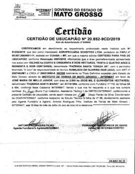NÚMERO DA CERTIDÃO: 20.852-9CD.2019