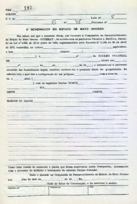 NÚMERO DO TÍTULO: SEM DADOS