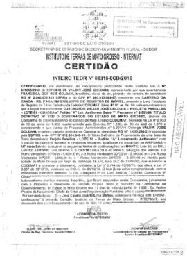 NÚMERO DA CERTIDÃO: 08316-0CD.2010
