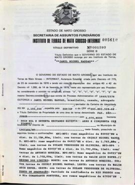 NÚMERO DO TÍTULO: 001593
