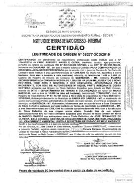NÚMERO DA CERTIDÃO: 08277-3CD.2010