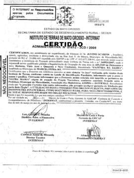 NÚMERO DA CERTIDÃO: 01612-3CD.2008