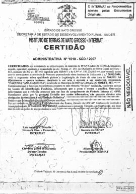 NÚMERO DA CERTIDÃO: 1510-5CD.2007