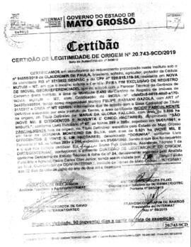 NÚMERO DA CERTIDÃO: 20.743-9CD.2019