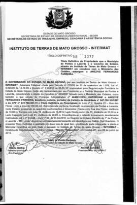 NÚMERO DO TÍTULO: 3377
