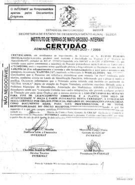NÚMERO DA CERTIDÃO: 01661-2CD.2008