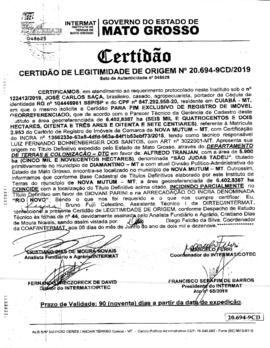 NÚMERO DA CERTIDÃO: 20.694-9CD.2019