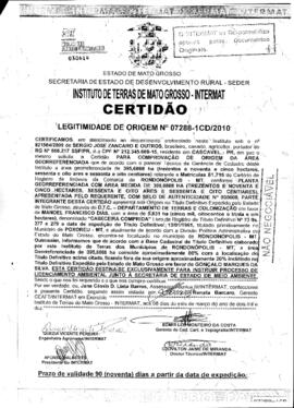NÚMERO DA CERTIDÃO: 07288-1CD.2010
