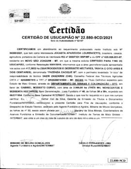 NÚMERO DA CERTIDÃO: 22880-9CD.2021