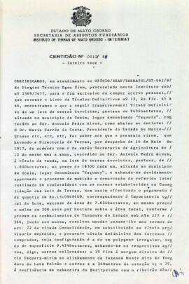 NÚMERO DA CERTIDÃO: 0012.88