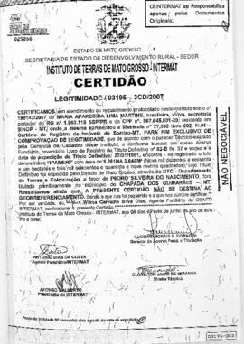 NÚMERO DA CERTIDÃO: 03195-3CD.2007