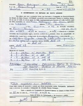 NÚMERO DO TÍTULO: SEM DADOS