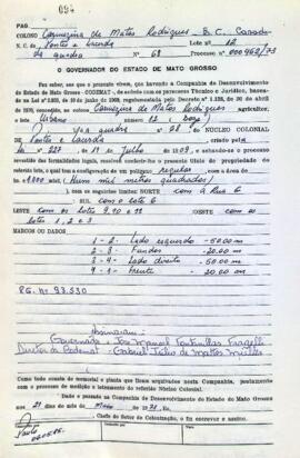 NÚMERO DO TÍTULO: SEM DADOS