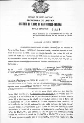 NÚMERO DO TÍTULO: 01418