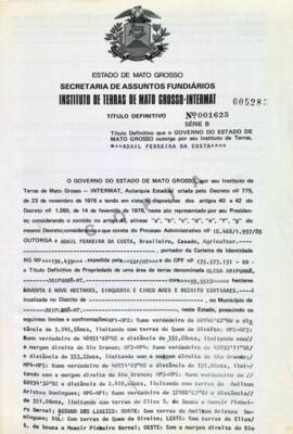 NÚMERO DO TÍTULO: 001625