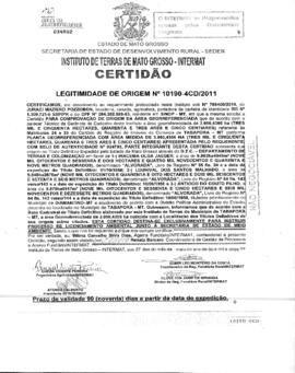 NÚMERO DA CERTIDÃO: 10190-4CD.2011