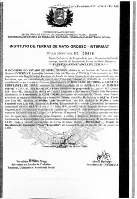 NÚMERO DO TÍTULO: 00416