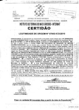NÚMERO DA CERTIDÃO: 07845-5CD.2010