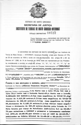 NÚMERO DO TÍTULO: 00522