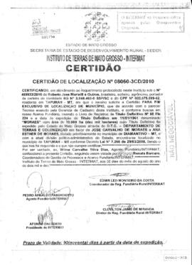 NÚMERO DA CERTIDÃO: 08060-3CD.2010