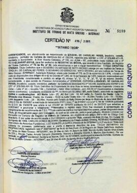 NÚMERO DA CERTIDÃO: 416.2001