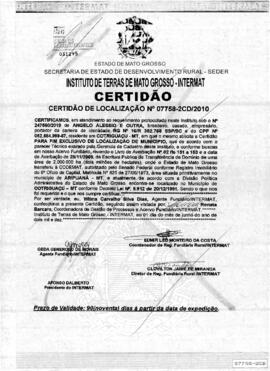 NÚMERO DA CERTIDÃO: 07758-2CD.2010