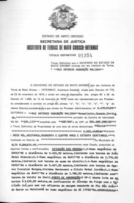 NÚMERO DO TÍTULO: 01354