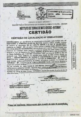 NÚMERO DA CERTIDÃO: 05968-4CD.2009