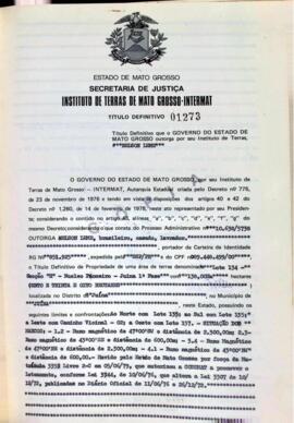 NÚMERO DO TÍTULO: 01273