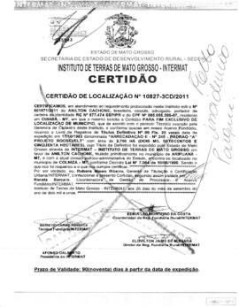 NÚMERO DA CERTIDÃO: 10827-3CD.2011