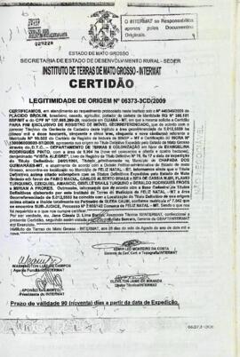 NÚMERO DA CERTIDÃO: 06373-3CD.2009