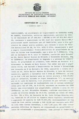 NÚMERO DA CERTIDÃO: 015.88