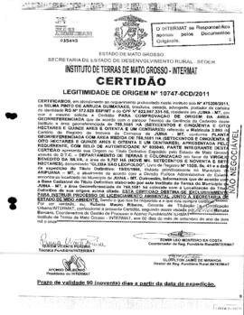 NÚMERO DA CERTIDÃO: 10747-0CD-2011